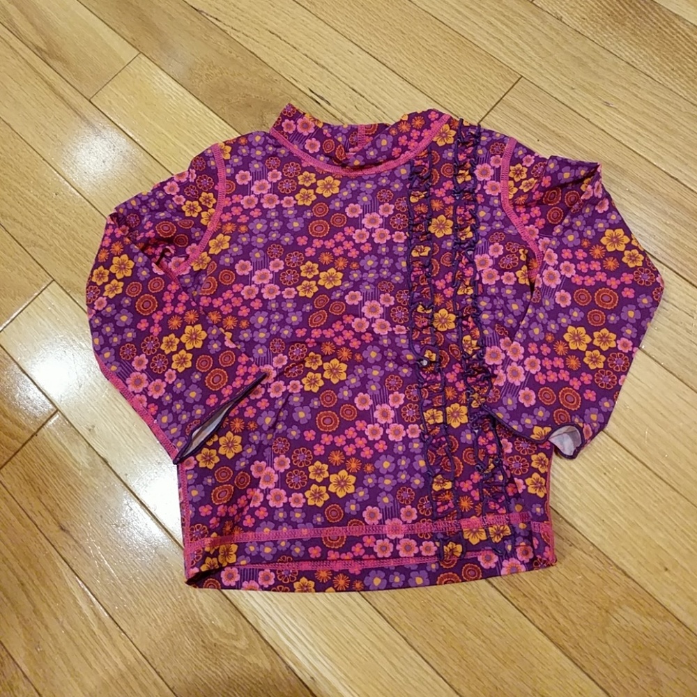 EUC Toddler Girls REI 18mo Flowered Rashguard